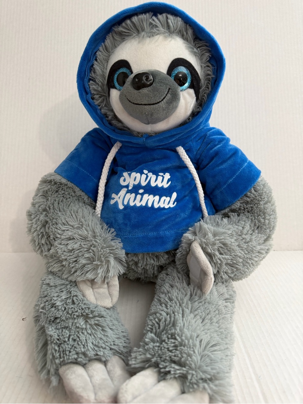 The Toy Factory Sloth Plush Wearing Blue Spirit Animal Hoodie